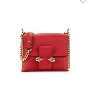 Alexander McQueen crossbody red skull bag